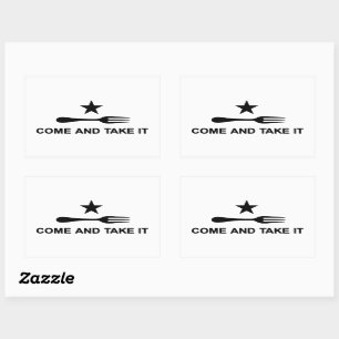 Komm und nimm es auf dem Aufkleber