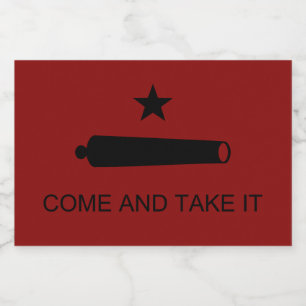 Komm und Nimm es! Flagge des Staates Texas im Kamp Lebensmitteletikett