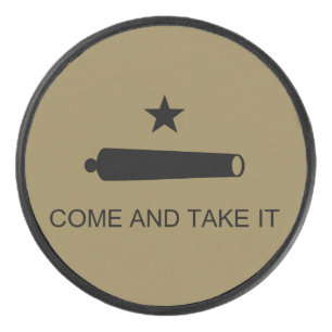Komm und nimm es! Texas Staat Schlachtflagge Eishockey Puck