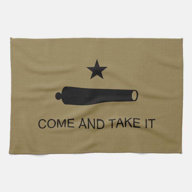 Komm und nimm es! Texas Staat Schlachtflagge Geschirrtuch (Horizontal)