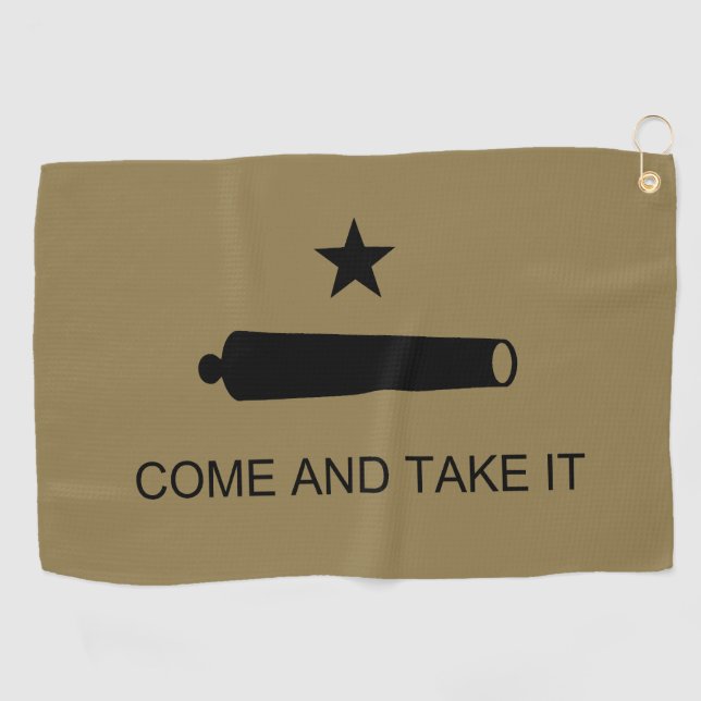 Komm und nimm es! Texas Staat Schlachtflagge Golfhandtuch (Horizontal)