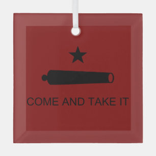 Komm und nimm es! Texas Staat Schlachtflagge Ornament Aus Glas