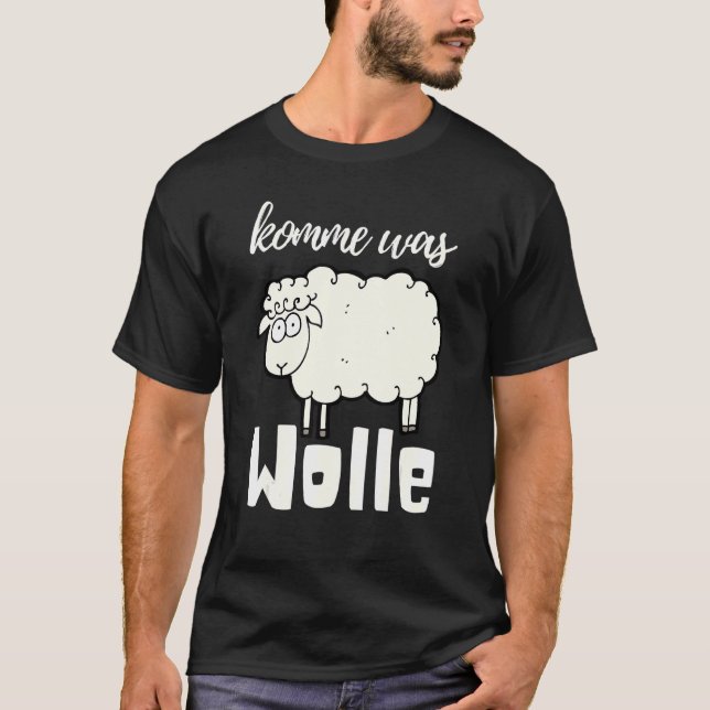 Komm, war Wolle Niedliche Schafwolle Tube Nähen Cr T-Shirt (Vorderseite)