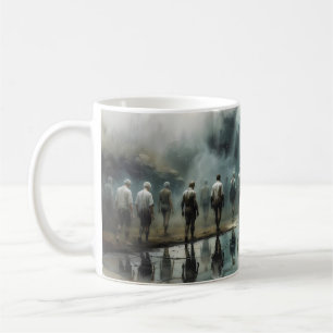 Komm, wie du bist, neblige Reflexions-Kunstposter Kaffeetasse