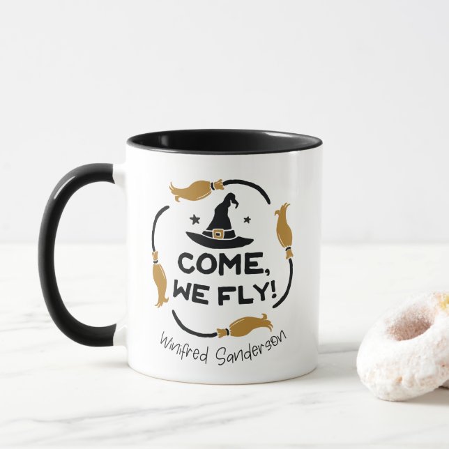 Komm, wir fliegen Hocus Pocus Kaffee Tasse (Mit Donut)