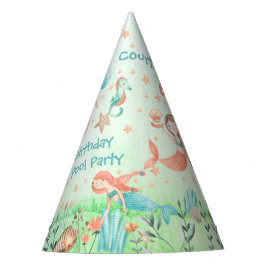 Komm zu meinem Geburtstagsschwimmbecken der Meerju Partyhütchen