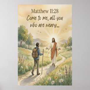Komm zu mir Matthäus128 Wandkunst. Bibelversdruck Poster
