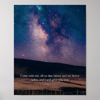 Komm zu mir — Matthäus 11,28 Kunst Poster