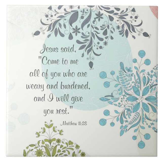Komm zu mir werde ich dir Erholung Matthew 11 Vint Fliese (Vorderseite)