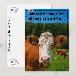 Komm zum Abendessen im Landcowboy-Ranch-Stil Einladung