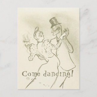 Komm zum Tanzen | Lautrec - Tanzendes Paar Postkarte
