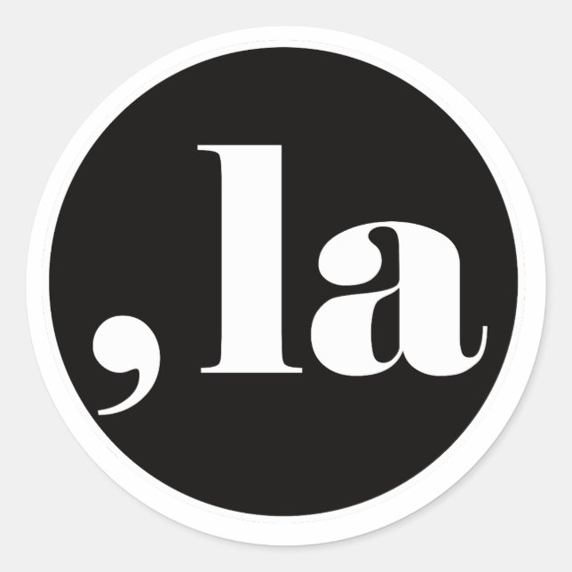 Komma la, Kamala Harris. Runder Aufkleber (Vorderseite)