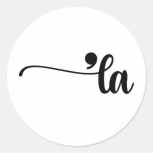 Komma La Kamala Harris Satzzeichen La Election Runder Aufkleber