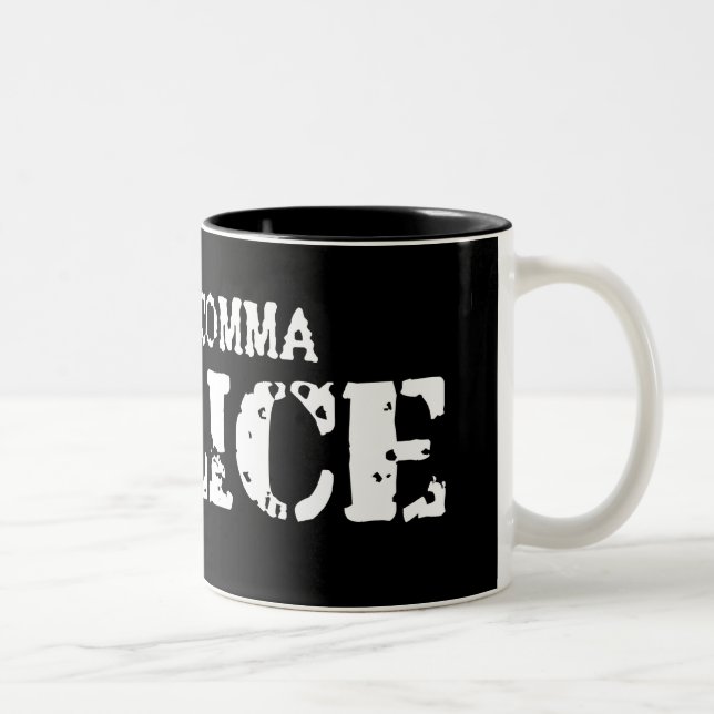 Komma-Polizei-Tasse Zweifarbige Tasse (Rechts)