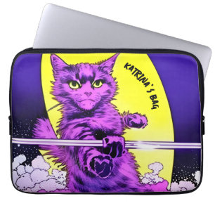 Kommando Katze. bearbeitbar Laptopschutzhülle
