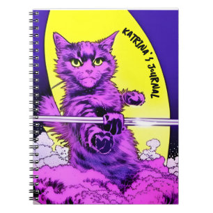 Kommando Katze. Bearbeitbares Journal Notizblock