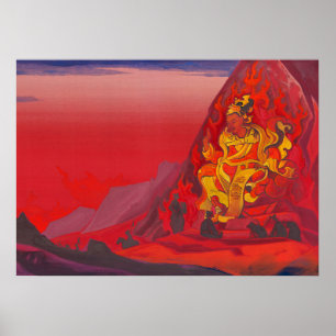 Kommando von Rigden Djapo durch Nicholas Roerich Poster