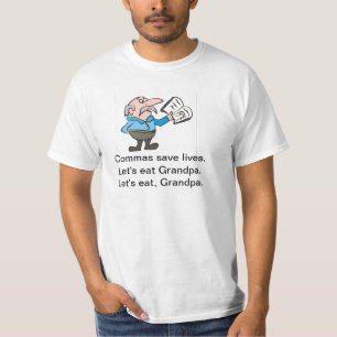 Kommas retten Lebent-stück für Männer T-Shirt