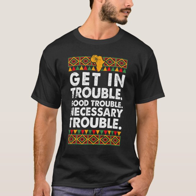Kommen Sie in das nötige Trouble Stolanin Afrika T-Shirt (Vorderseite)