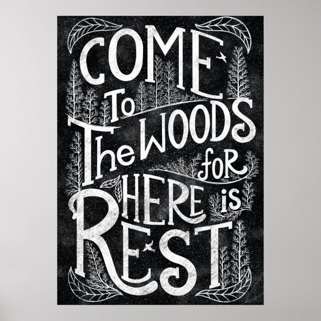 Kommen Sie in den Wald, denn hier ist Erholung - J Poster (Vorne)