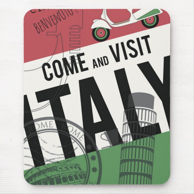 Kommen Sie Italien besichtigen Mousepad (Vorne)
