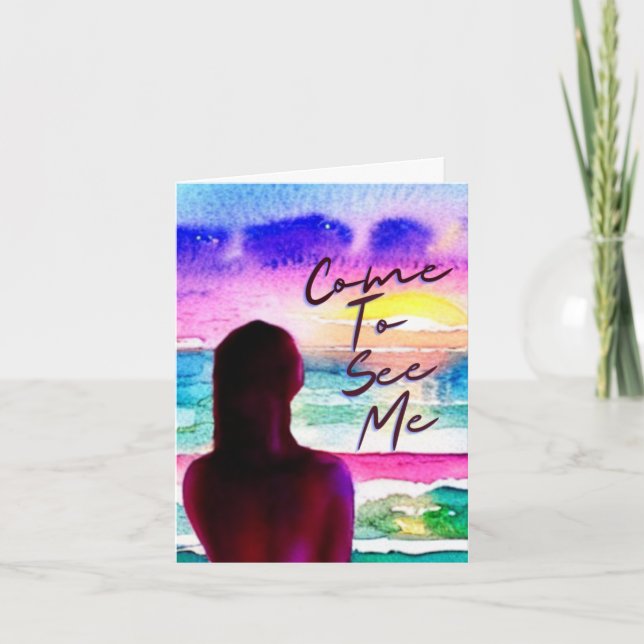 Kommen Sie mich grüßen sehen Karte (Vorderseite)