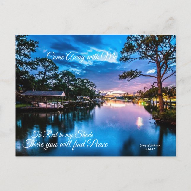 Kommen Sie mit Me Serene Lake Postcard weg Postkarte (Vorderseite)