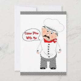 Kommen Sie mit mir Koch Design essen Einladung