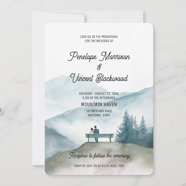 Kommen Sie mit uns in die Berge Einladung (Vorderseite)