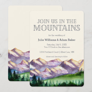 Kommen Sie mit uns in die Berge   Rustikale Hochze Einladung