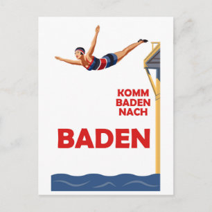 Kommen Sie nach Baden Baden Postkarte