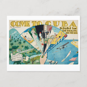 Kommen Sie nach Kuba, eine Postkarte im Vintagen S