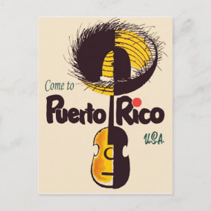 Kommen Sie nach Puerto Rico, Vintage-Reise Postkarte