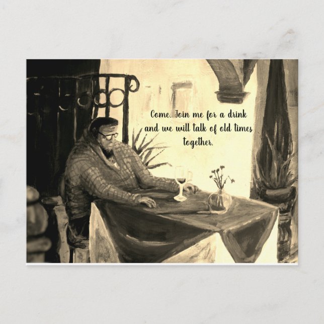 Kommen Sie, reden Sie über die Einladung der alten Postkarte (Vorderseite)
