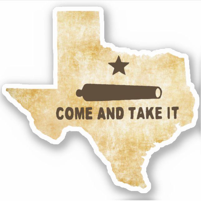 Kommen Sie und nehmen Sie es Cannon auf Texas Vint Aufkleber (Vorderseite)
