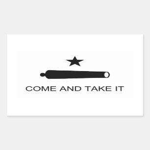 Kommen Sie und nehmen Sie es Texas Flag Schlacht v Rechteckiger Aufkleber