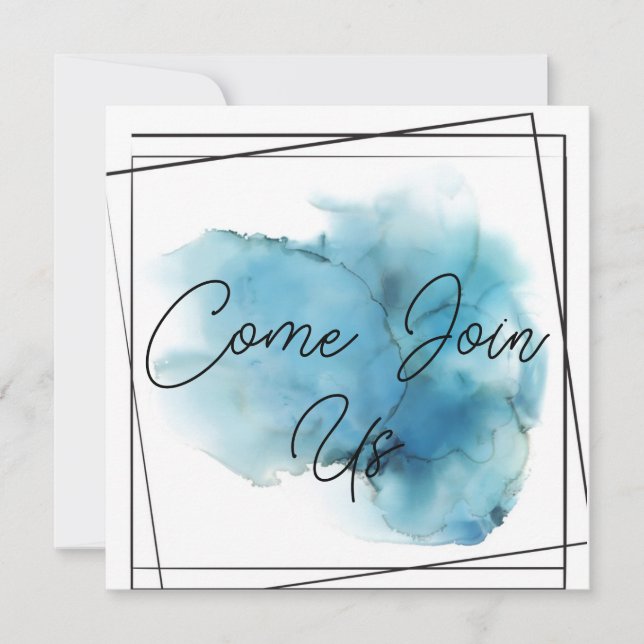 Kommen Sie zu Card Blue Einladung (Vorderseite)