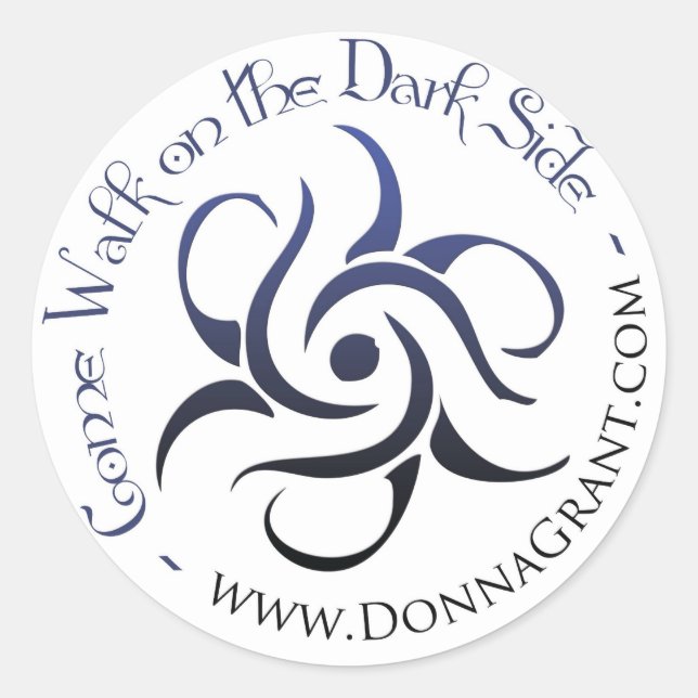 Kommen Sie zu Fuß auf der DARK-Seite Runder Aufkleber (Vorderseite)