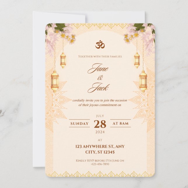 Kommen Sie zu uns - Einladung Hochzeit (Vorderseite)