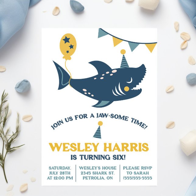 Kommen Sie zu uns für ein Jaw-some Time! Birthday  Einladung (Von Creator hochgeladen)