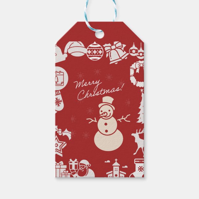 "Kommen Sie zu uns für ein Weihnachtsfest im Jolly Geschenkanhänger (Vorderseite)