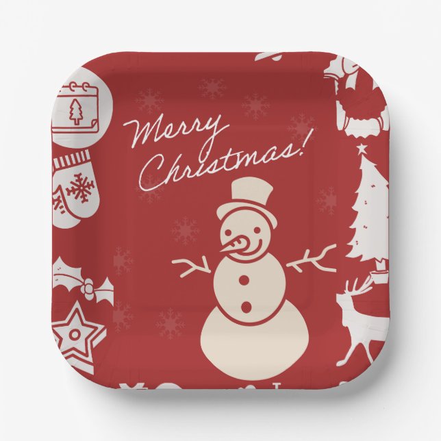 "Kommen Sie zu uns für ein Weihnachtsfest im Jolly Pappteller (Vorderseite)