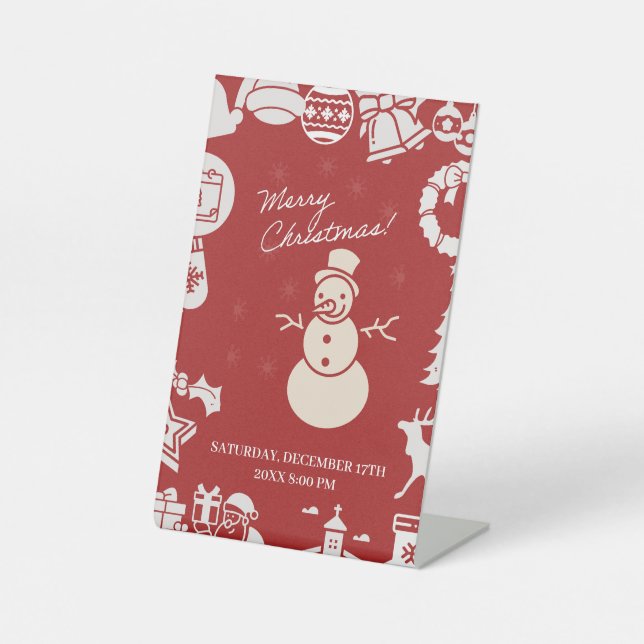 "Kommen Sie zu uns für ein Weihnachtsfest im Jolly Sockelschild (Vorderseite)