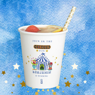 Kommen Sie zum 1. Geburtstag zum Big Top Circus Pappbecher
