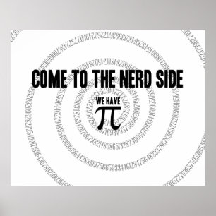 Kommen Sie zum Nerd für Pi Typografy Style Poster