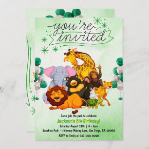 Kommen Sie zum Pack Safari Animal Einladung