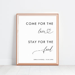 Kommen Sie zur Liebe Bleibe für Food Heart Wedding Poster