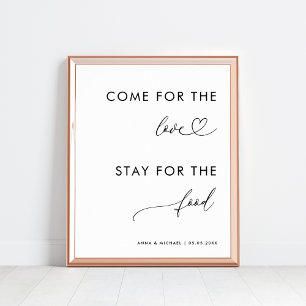 Kommen Sie zur Liebe Bleibe für Food Heart Wedding Poster