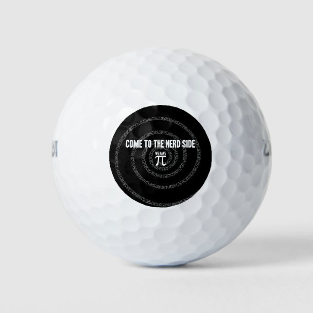 Kommen Sie zur Nerd-Seite für Pi auf Black Golfball (Vorderseite)