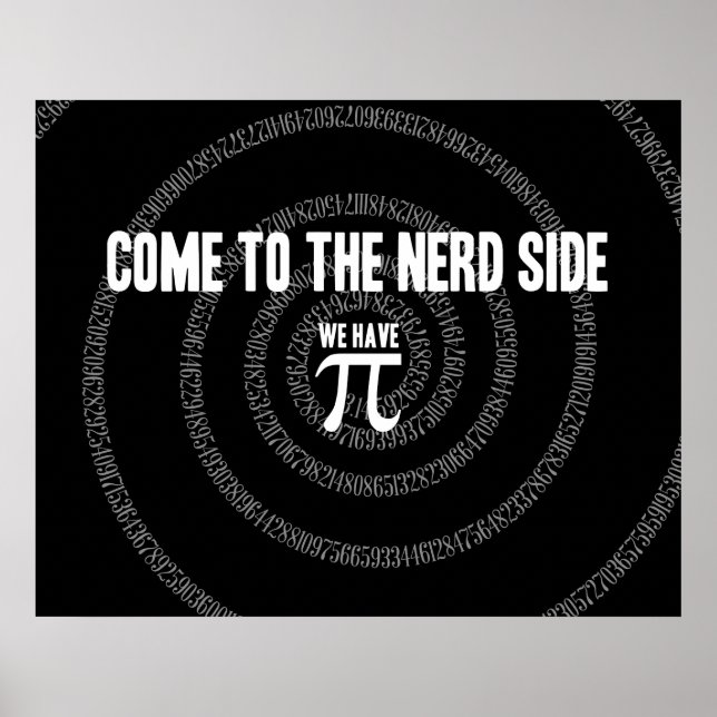 Kommen Sie zur Nerd-Seite für Pi auf Black Poster (Vorne)
